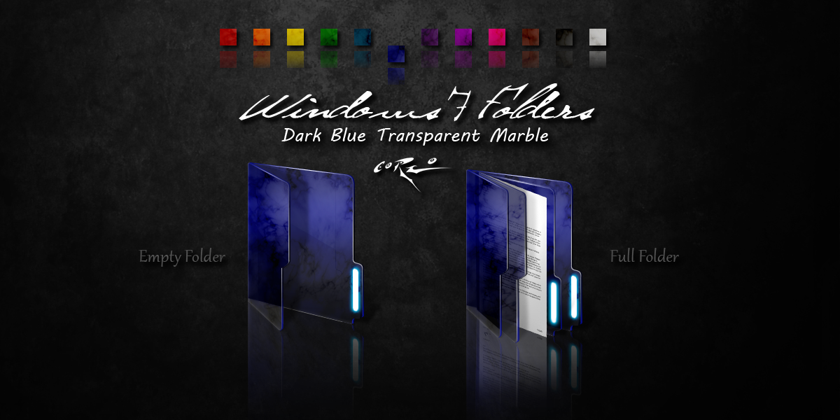 Dark Blue Windows 7 Folders