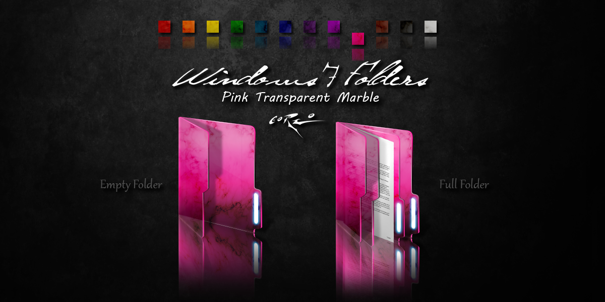 Pink Windows 7 Folders by Drawder