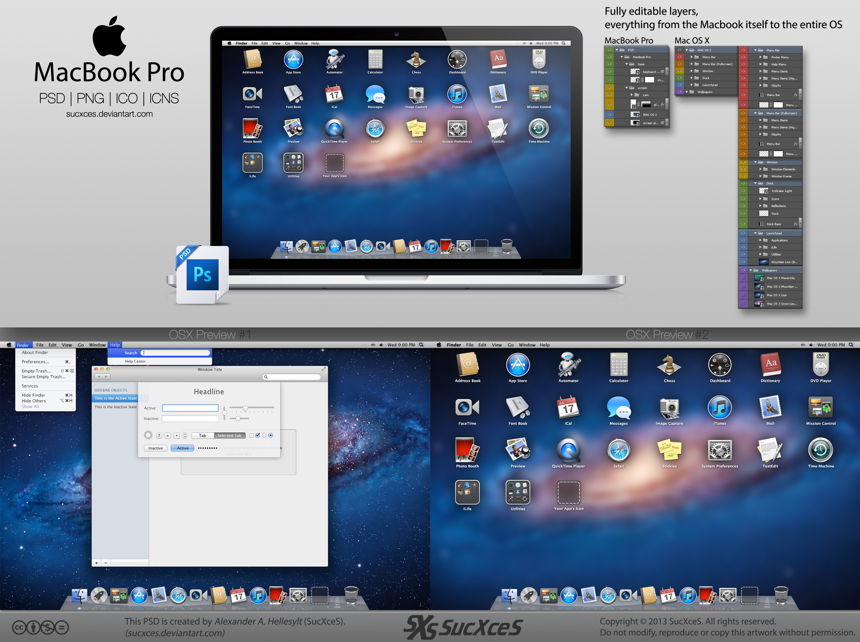 MacBook Pro PSD (Fully Customizable)