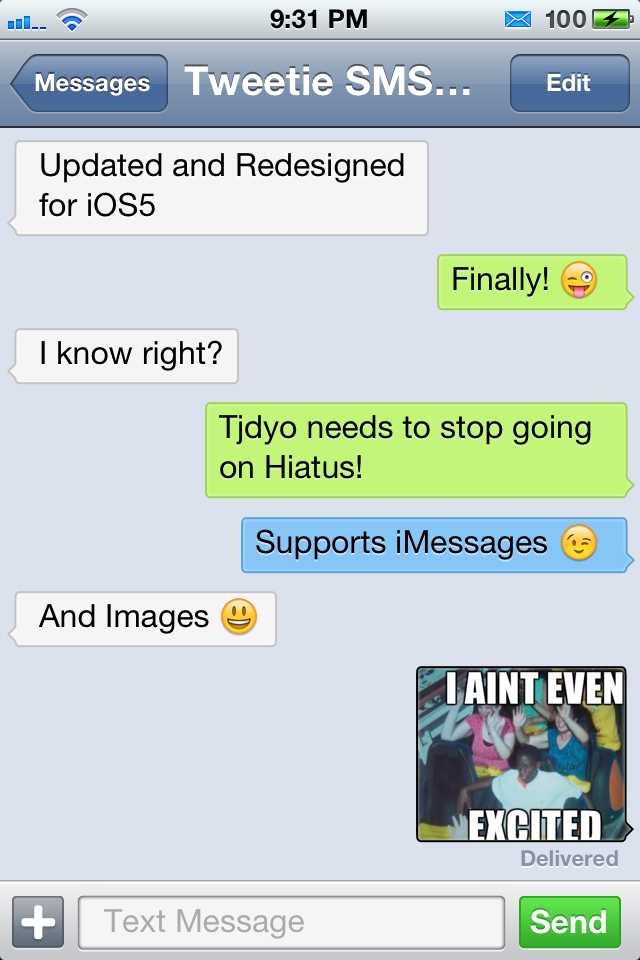 Preview - Tweetie SMS iOS5