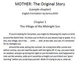 MOTHER novel sample -- Chapter 1