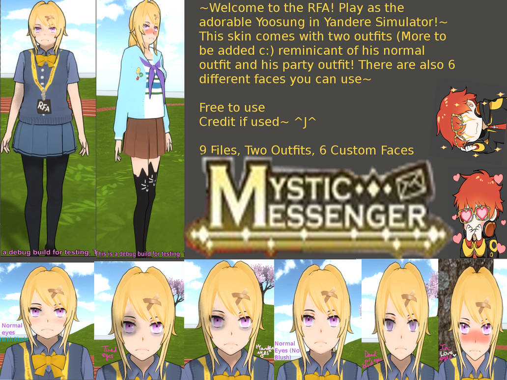 Yoosung Yandere Sim Skin Download By History And Pasta On Deviantart The demo version of yandere simulator offers a basic story mode that is still undergoing balancing and adding of content. yoosung yandere sim skin download by