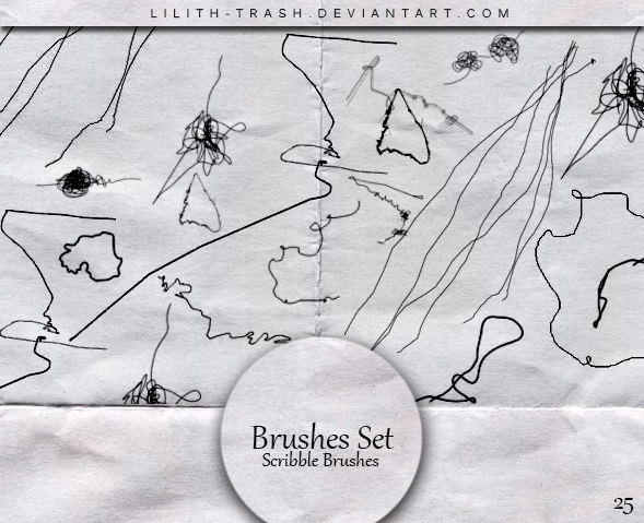 Scribble Brushes #25 by LilithDemoness on DeviantArt