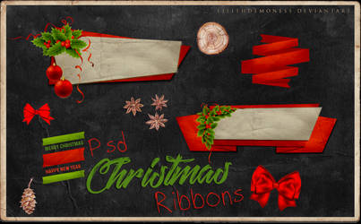 Psd Christmas Ribbons