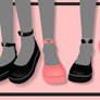 MMD Black and Pink Heart Shoes ~DL!~