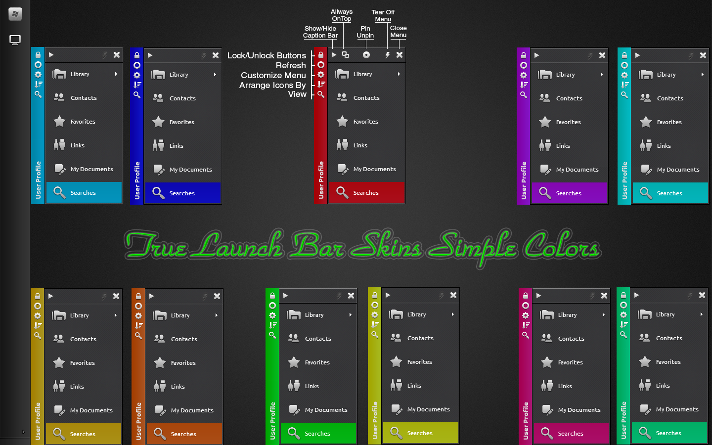 Simple colors skins for True Launch Bar (TLB)