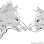 Wolf Couple- Free Lineart!