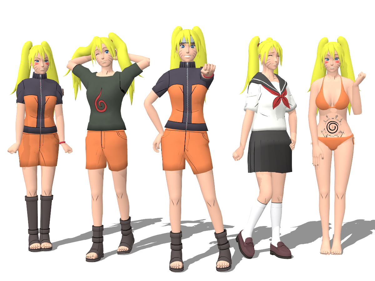 Naruko Pack 1 for MMD!