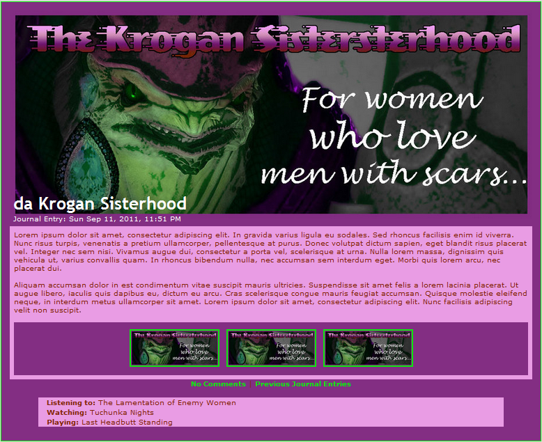 da Krogan Sisterhood Journal