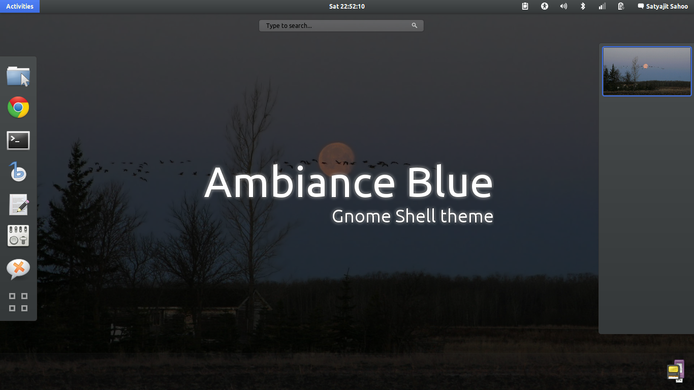 Gnome Shell - Ambiance Blue