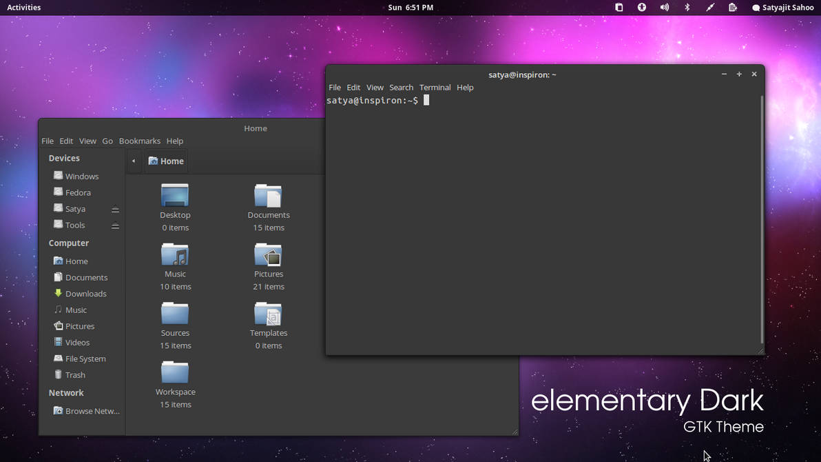 elementary Dark - GTK3 Theme by satya164