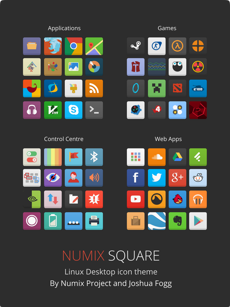 Numix Square icons by satya164