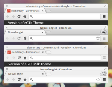 eGTK Milk Theme for Chrome
