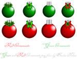 red and green ornaments stock by Hermit-stock