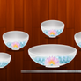 Water lily Asian plates + chopsticks psd source