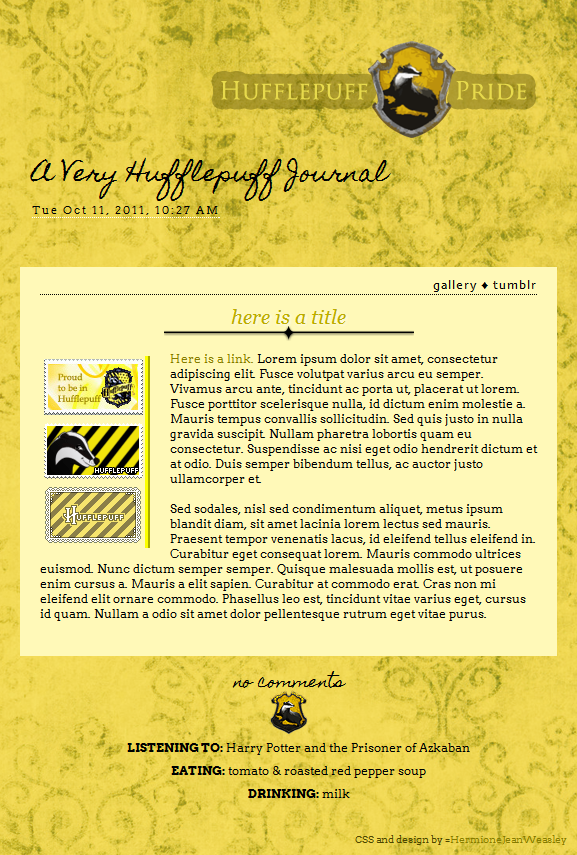 Hufflepuff Journal Skin