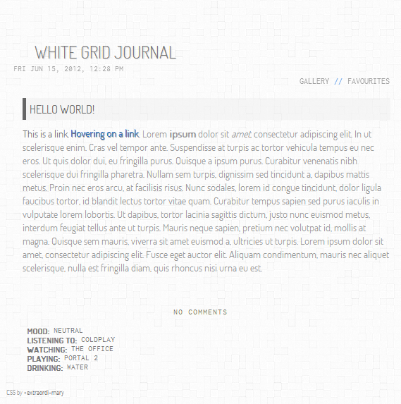 White Grid Journal Skin