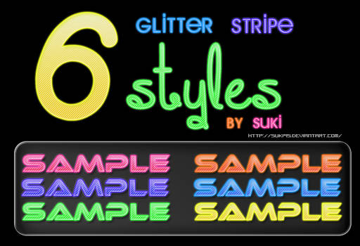 6 Glitter Stripe Styles by Suki