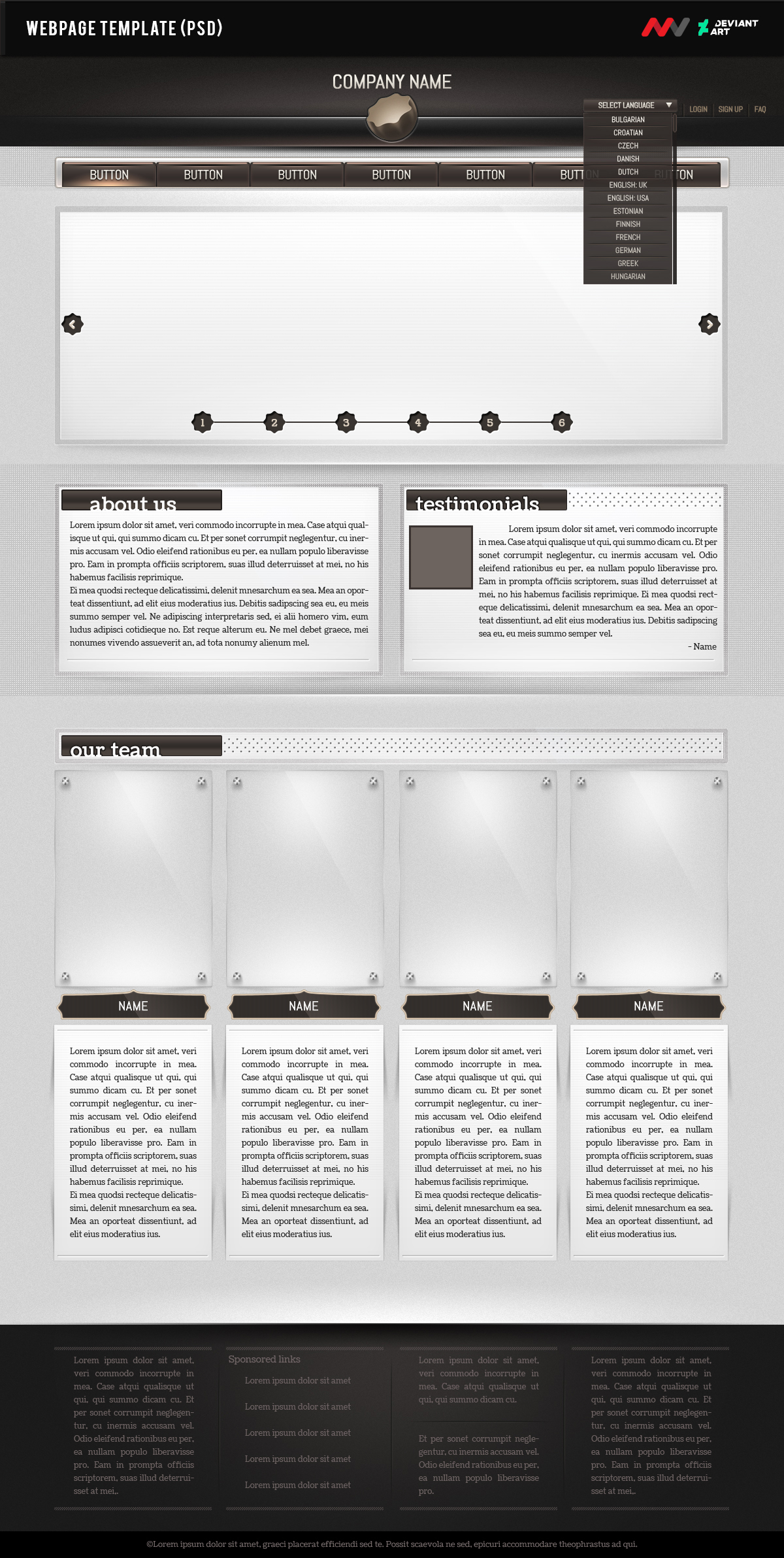 Webpage Template free PSD