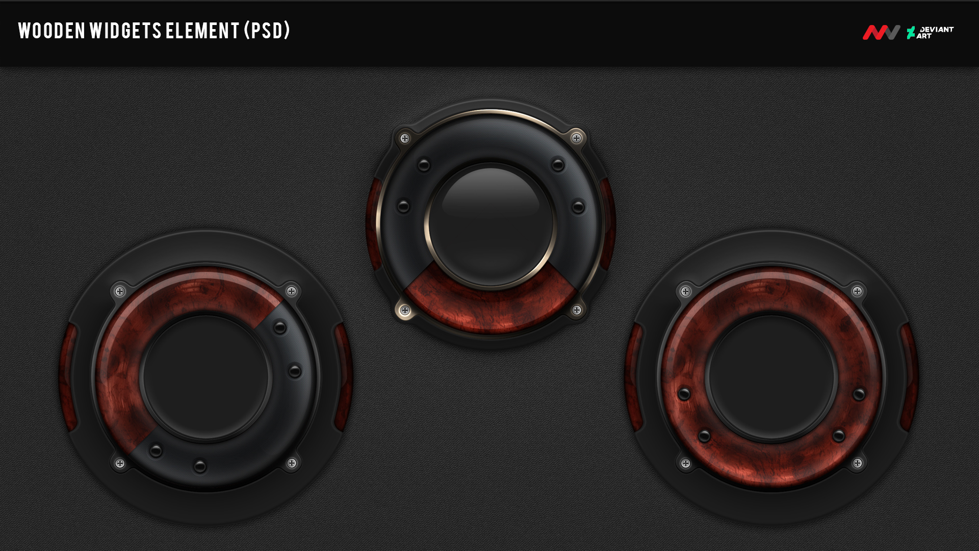 Wooden Widget Element PSD
