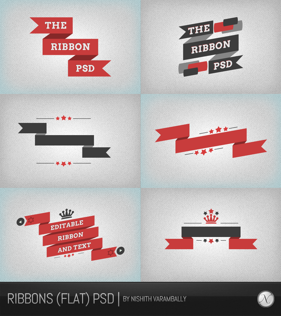 Ribbons (flat) PSD by NishithV