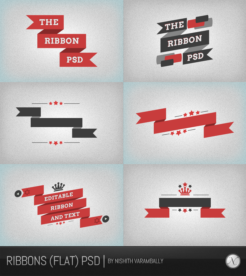 Ribbons (flat) PSD by NishithV