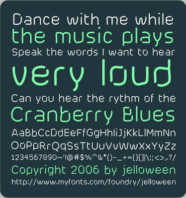 Font: CRANBERRY BLUES - free