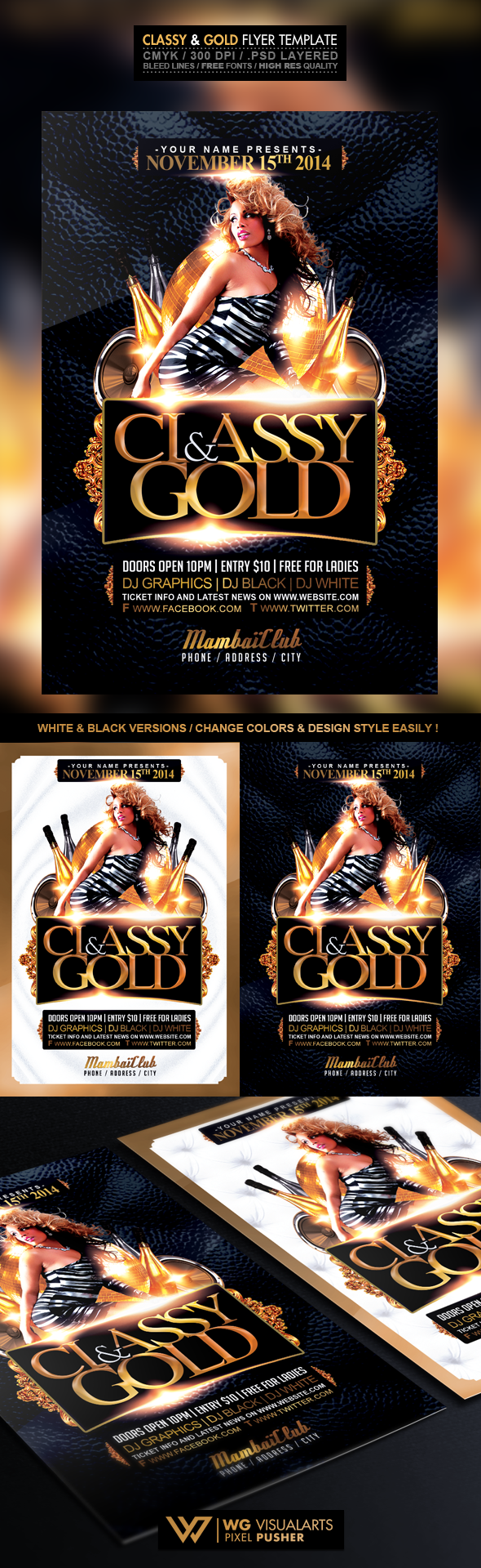 Classy And Gold Free Flyer Template