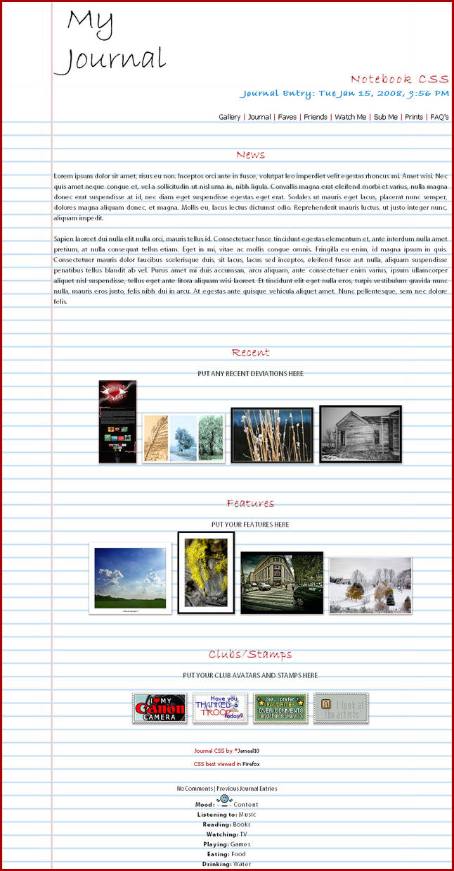 Notebook Paper CSS by Jamaal10 on DeviantArt