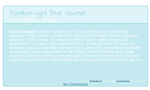 'Simply Blue' Journal Skin