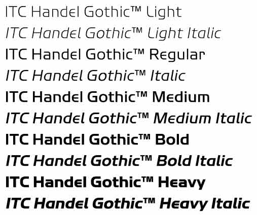 Handel Gothic ITC W02 Complete Family Pack