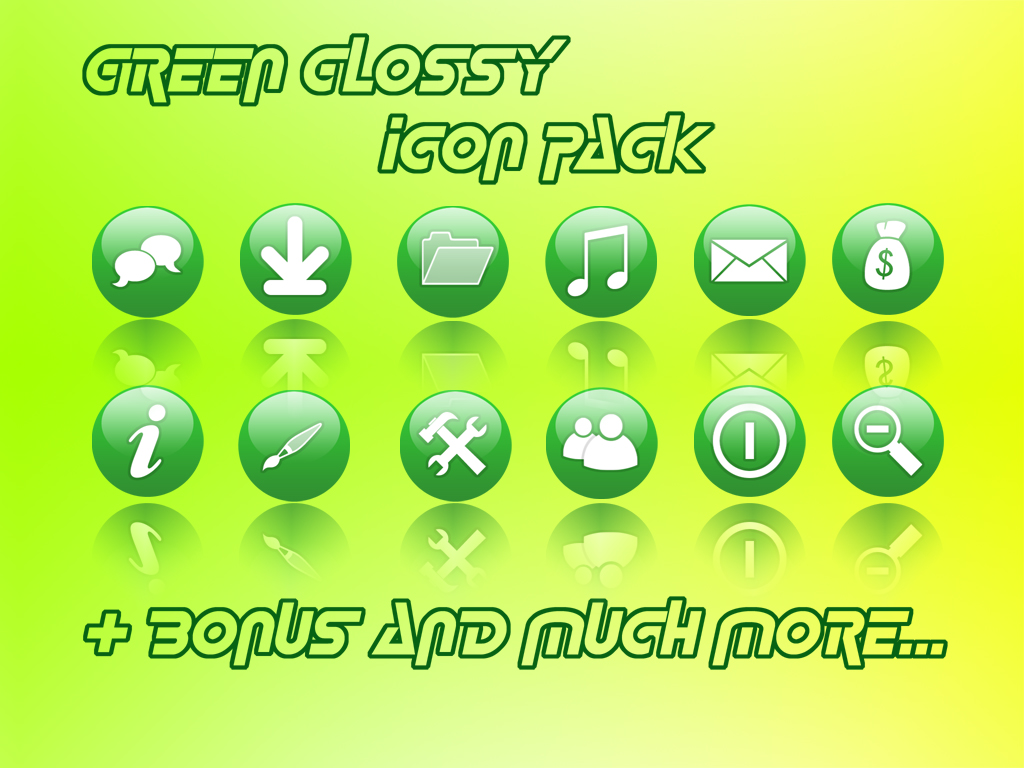 Green Glossy Icon Pack