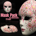 Pink flower mask pack