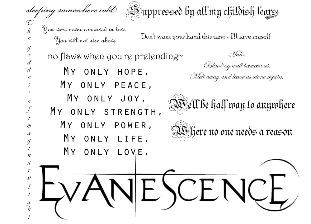 Evanescence lyrics brushes.