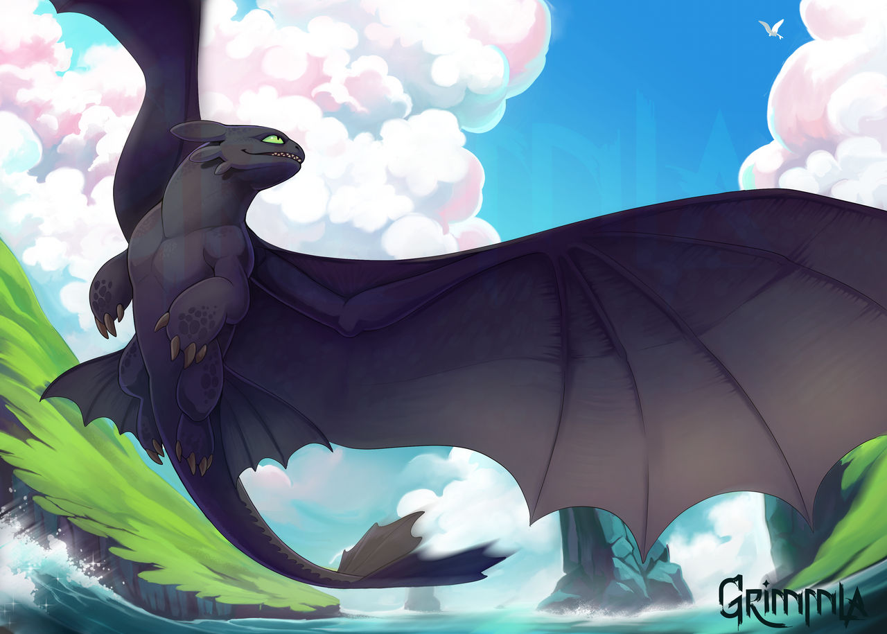 flight of the nightfury by Grimmla on DeviantArt