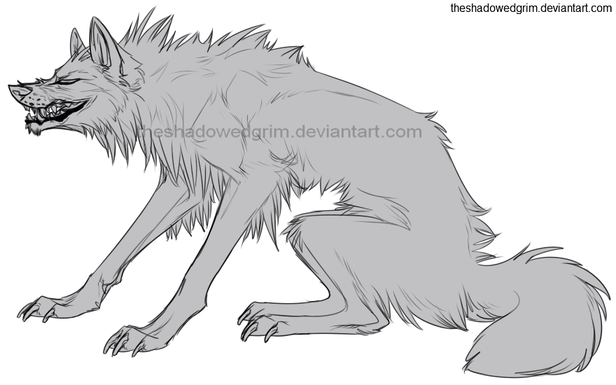 Growling Wolf Lines By Theshadowedgrim On Deviantart