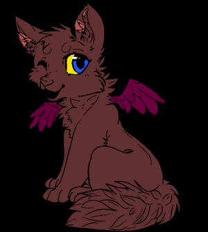 Winged wolf pup adopt-five points