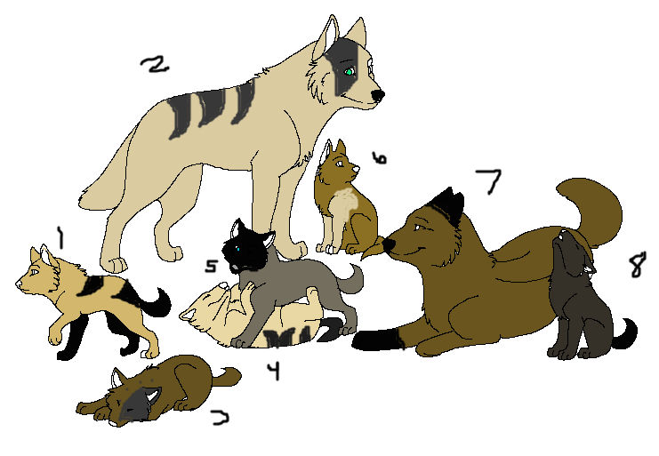 Wolf family adopt-five points by werewolftg on DeviantArt