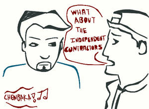 Clerks, independent contractors scene