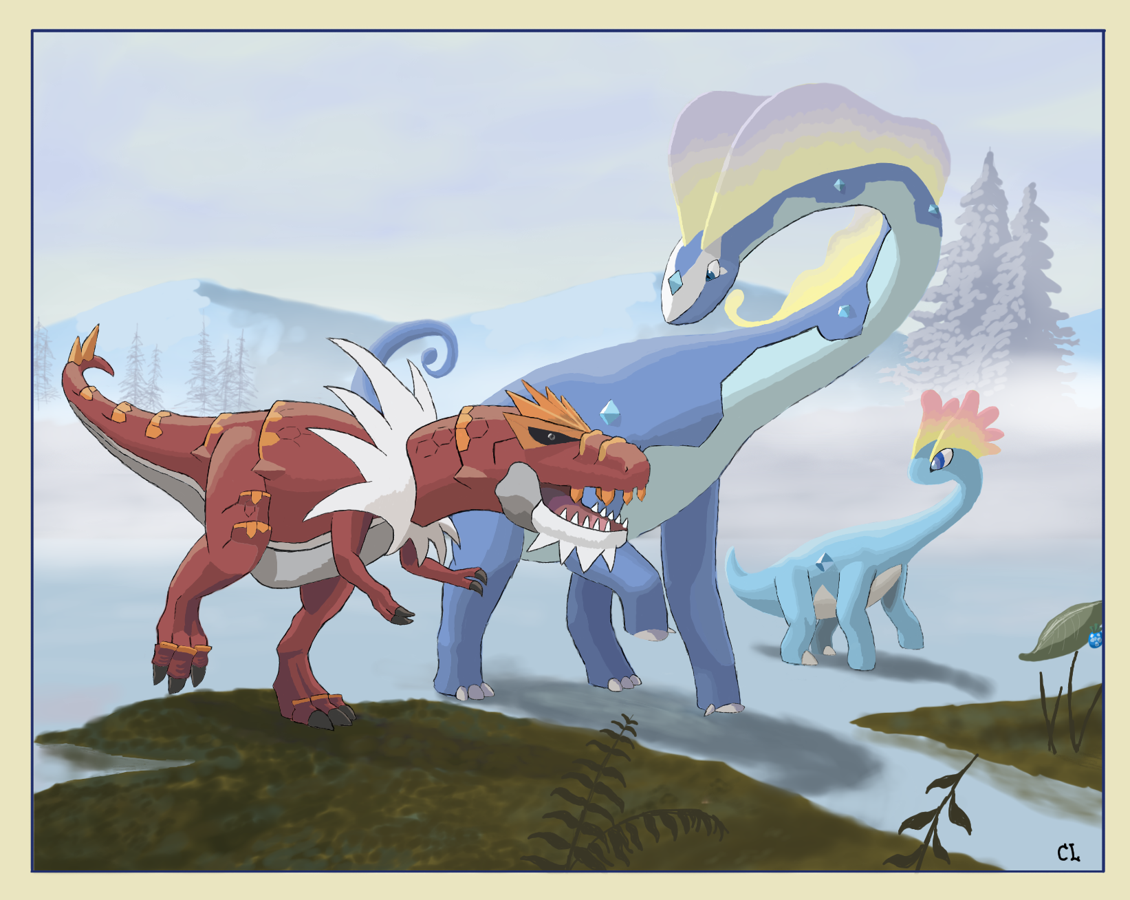 Tyrantrum Hunting Aurorus by PesimisticPlateosaur on DeviantArt