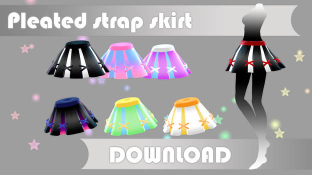 Pleated strap skirt DOWNLOAD dl for MMD
