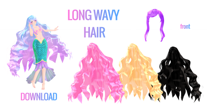 MMD: Long wavy hair download