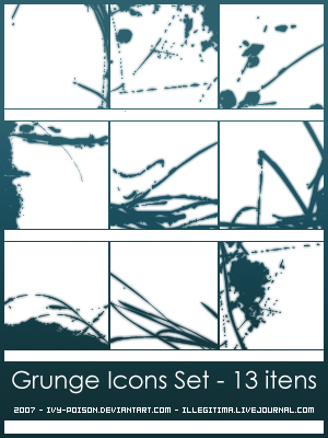 Grunge Icon Brushes Set