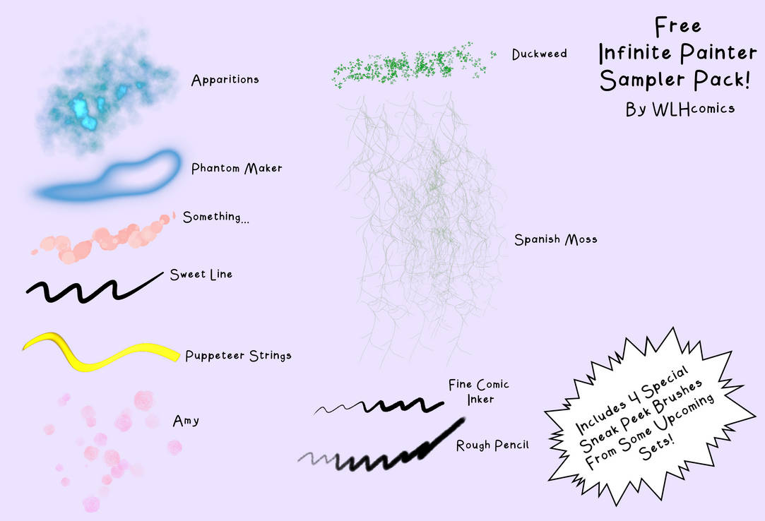 Sampler Pack (Free Brushes For Infinite Painter) by QueenPhantom11 on