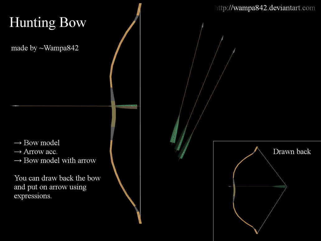 [MMD] Hunting bow and arrow models by Wampa842 on DeviantArt