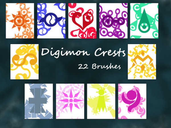 Digimon Crests Photoshop Brushes UPDATED