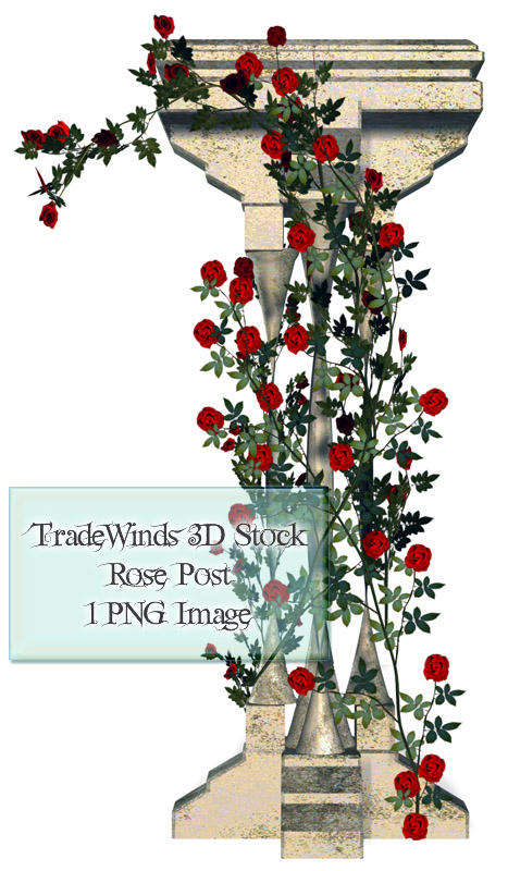 TW3D Rose Vines with post