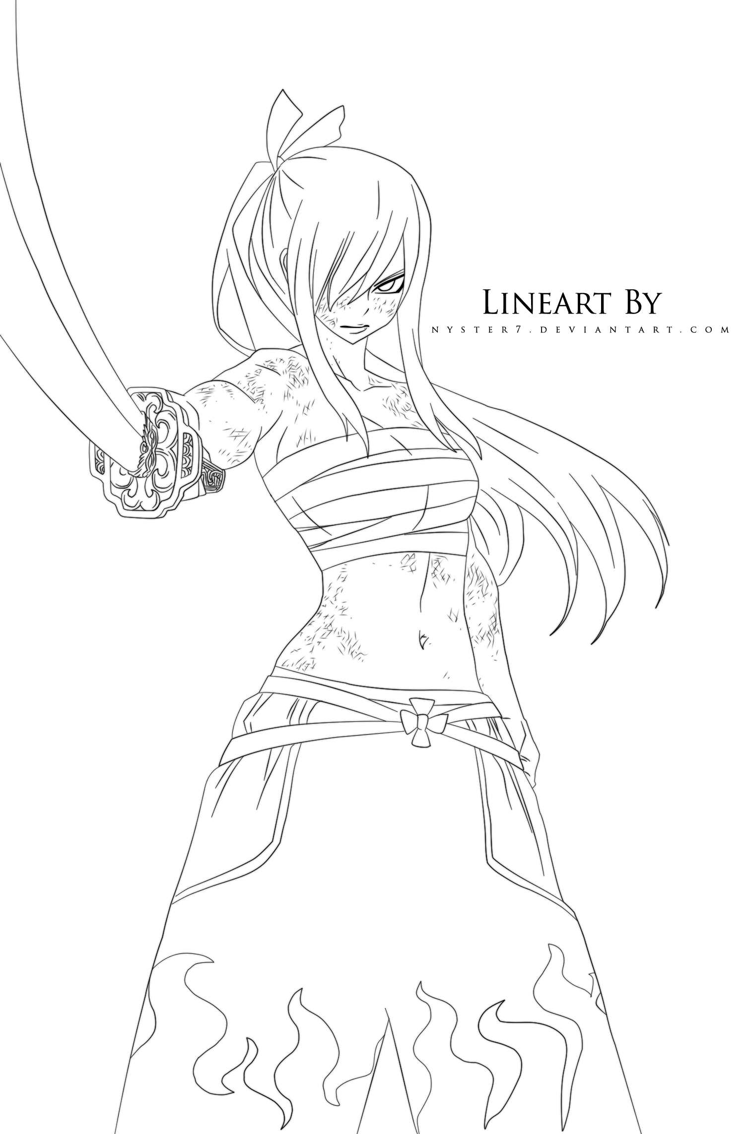 Erza Fairy Tail Coloring Pages - Erza is fairly easy to draw and is