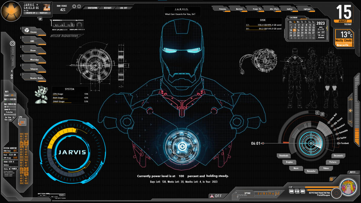 J.A.R.V.I.S. + S.H.I.E.LD. OS - Yash1331 by yash1331 on DeviantArt