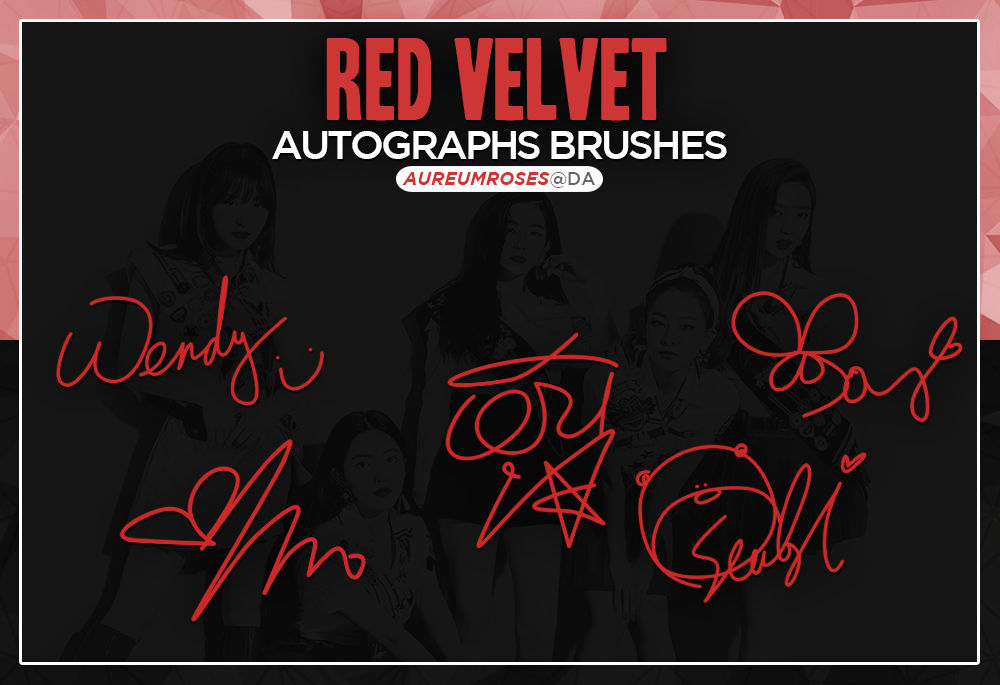 Red Velvet 直筆サイン RED VELVET AUTOGRAPHS BRUSHES (+PNGS) by aureumroses on DeviantArt